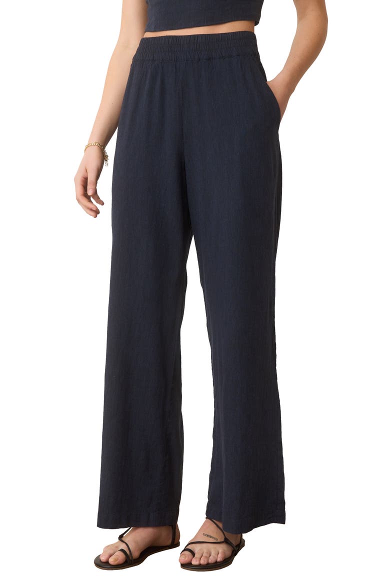 Allison Pull-On Wide Leg Hemp Blend Pants, Alternate, color, INDIA INK