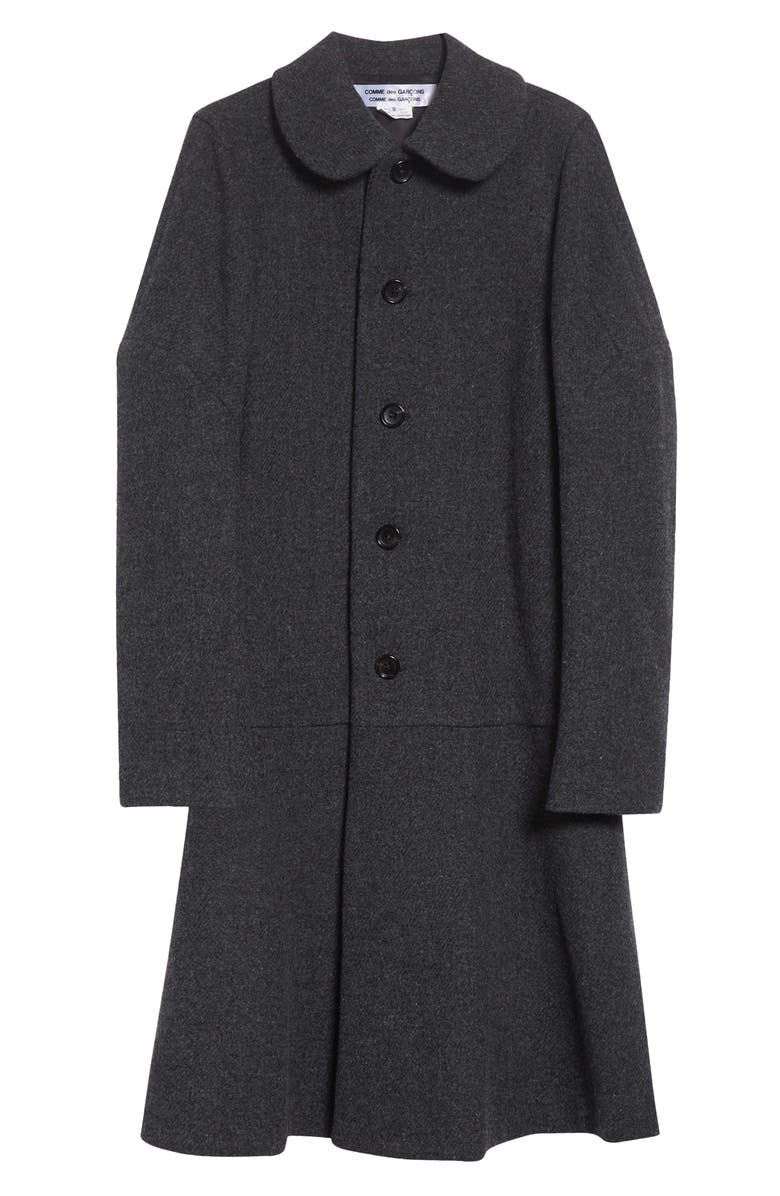 Comme des Garçons Comme des Garçons Long Sleeve Wool Tweed Coat Dress, Alternate, color, Charcoal
