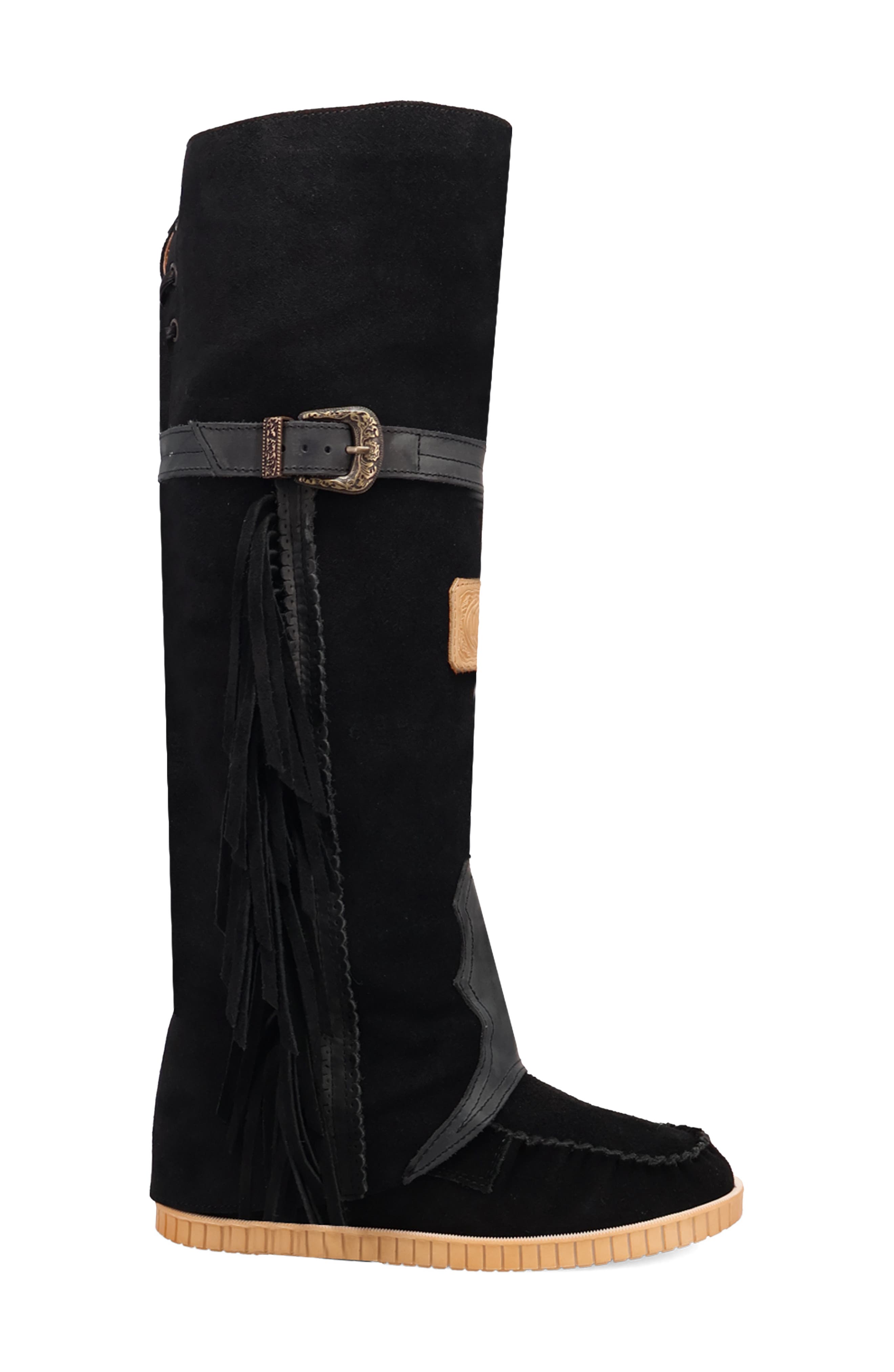 Dingo Fringe Moc Toe Boot, Alternate, color, 