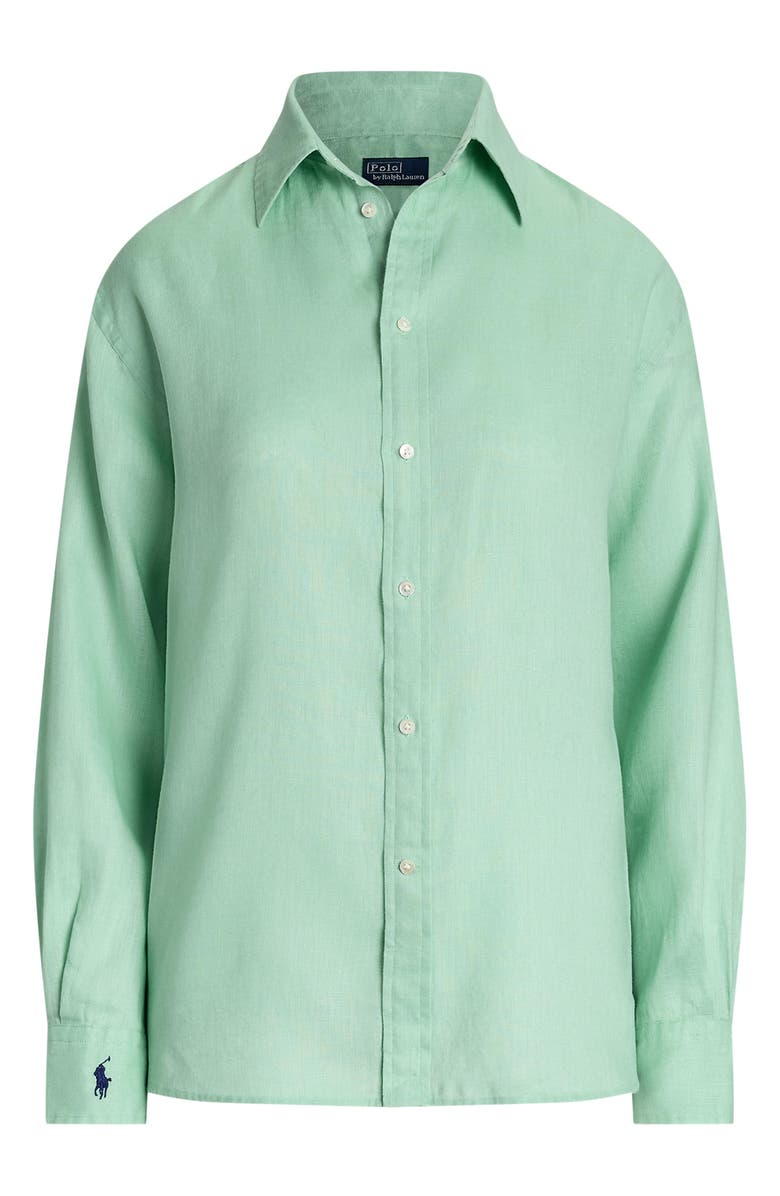 Polo Ralph Lauren Oversize Linen Button-Up Shirt, Alternate, color, 