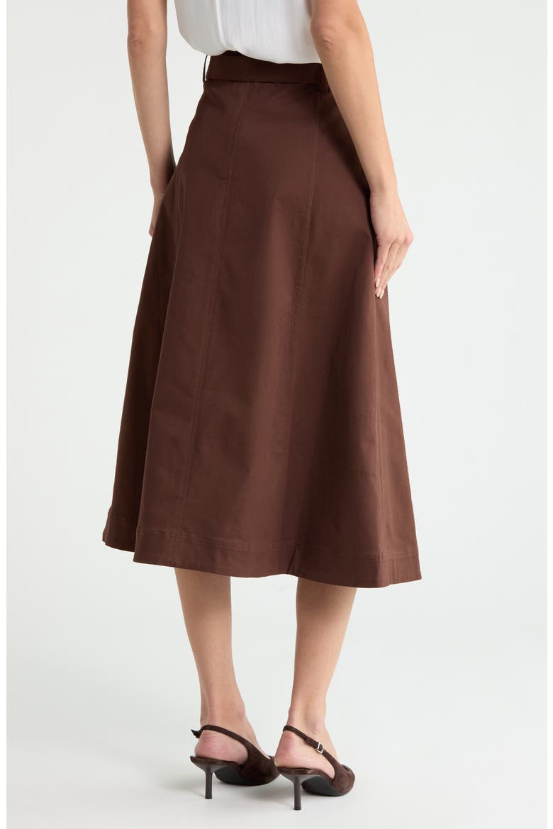 Philomena Stretch Cotton Utility Skirt, Alternate, color, COFFEE