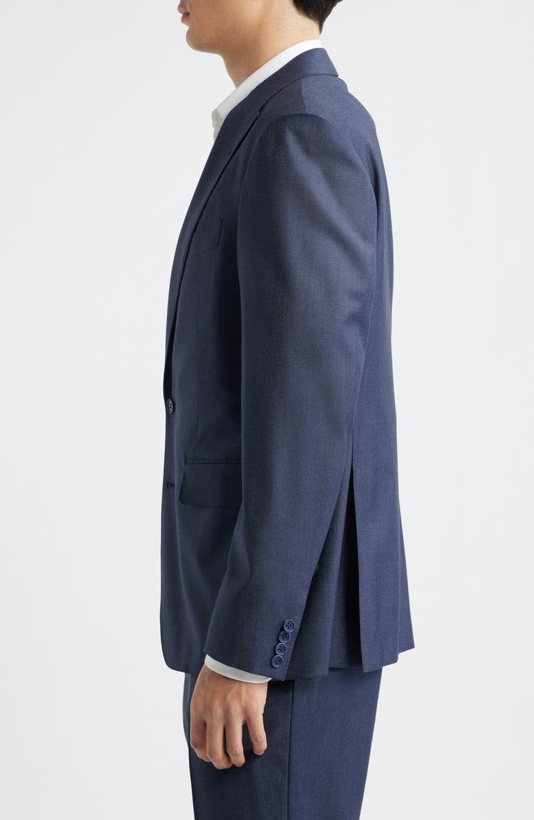 Canali Capri Trim Fit Navy Wool & Cashmere Peak Lapel Suit, Alternate, color, Navy
