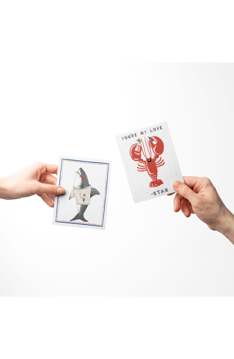 Ramus & Co Love/Valentine's Assorted Greeting Card Pack (3ct) "Sharky Love, Lobstah, Perfect Together", Alternate, color, Multi-Pack