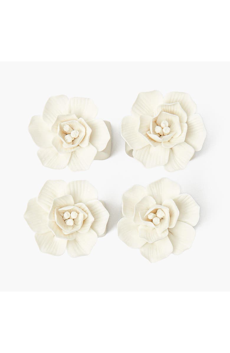 Mrs. Alice Fiore Porcelain Napkin Rings, Main, color, White