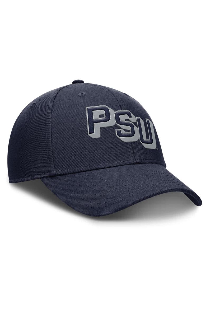 Men's Nike Navy Penn State Nittany Lions Slanted Primetime Rise Performance Adjustable Hat, Alternate, color, Navy