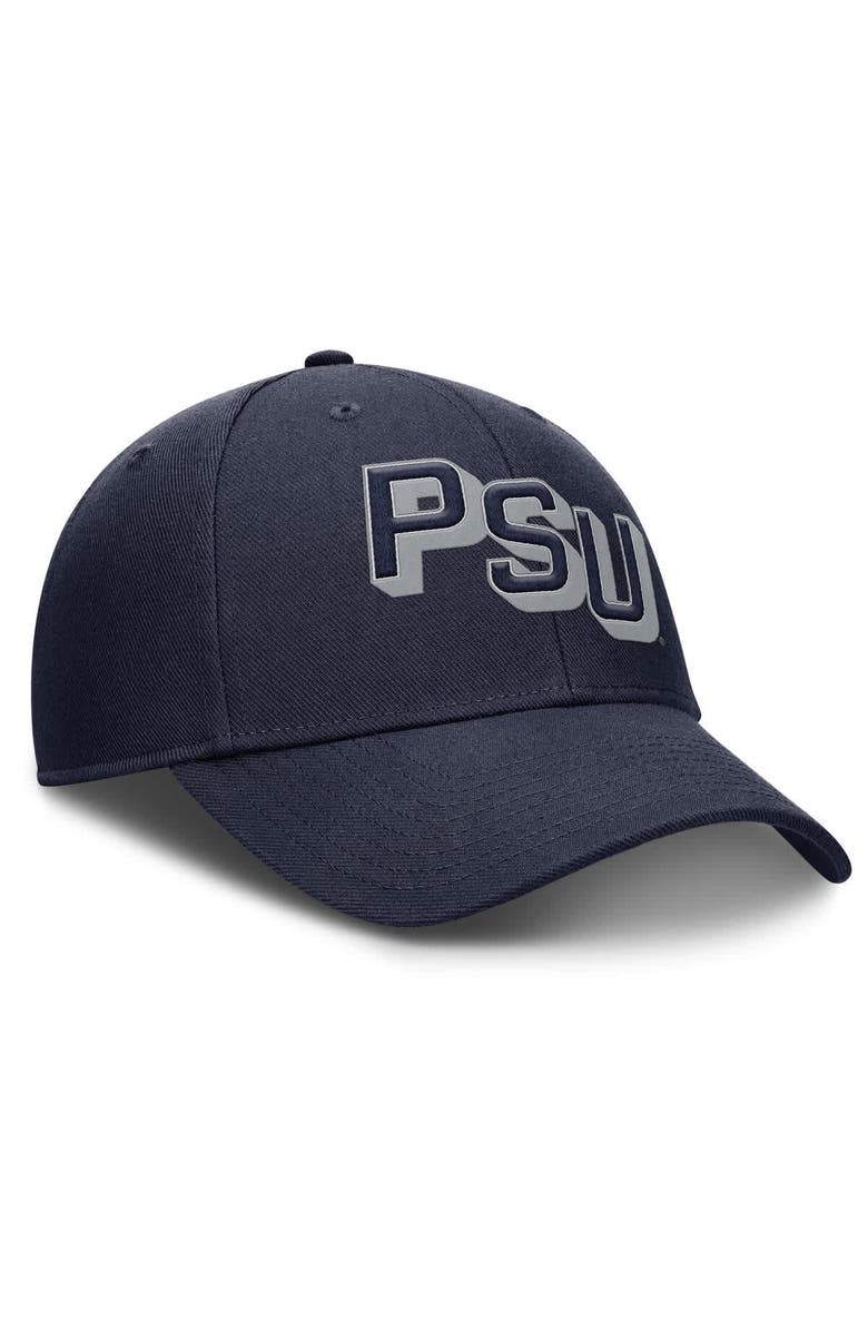 Nike Men's Nike Navy Penn State Nittany Lions Slanted Primetime Rise Performance Adjustable Hat, Alternate, color, Navy