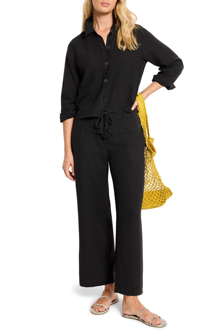 Rumba Linen Blend Shirt Jacket, Alternate, color, BLACK ONYX