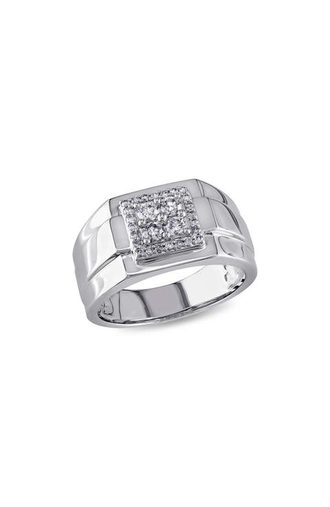 Men's Diamond Square Ring