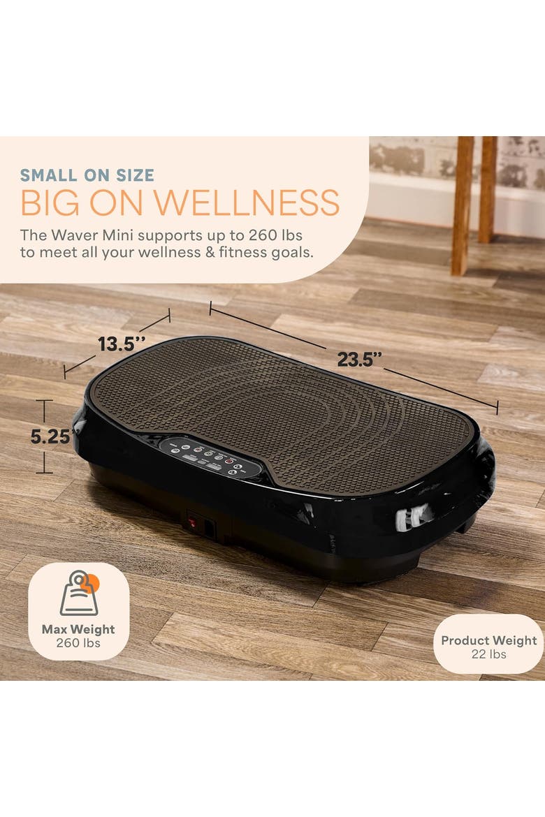Waver Mini Vibration Plate Exercise Machine for Muscle Toning & Recovery, Alternate, color, Black