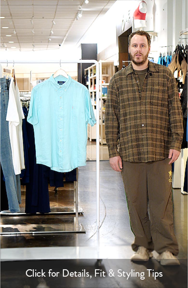 Classic Fit Linen Short Slleeve Button-Down Shirt, sales video thumbnail