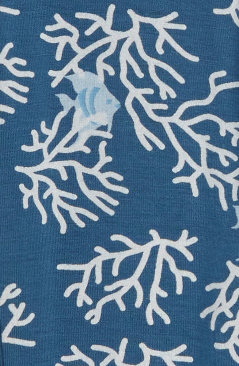 KicKee Pants Coral Print Jersey Footie, Alternate, color,