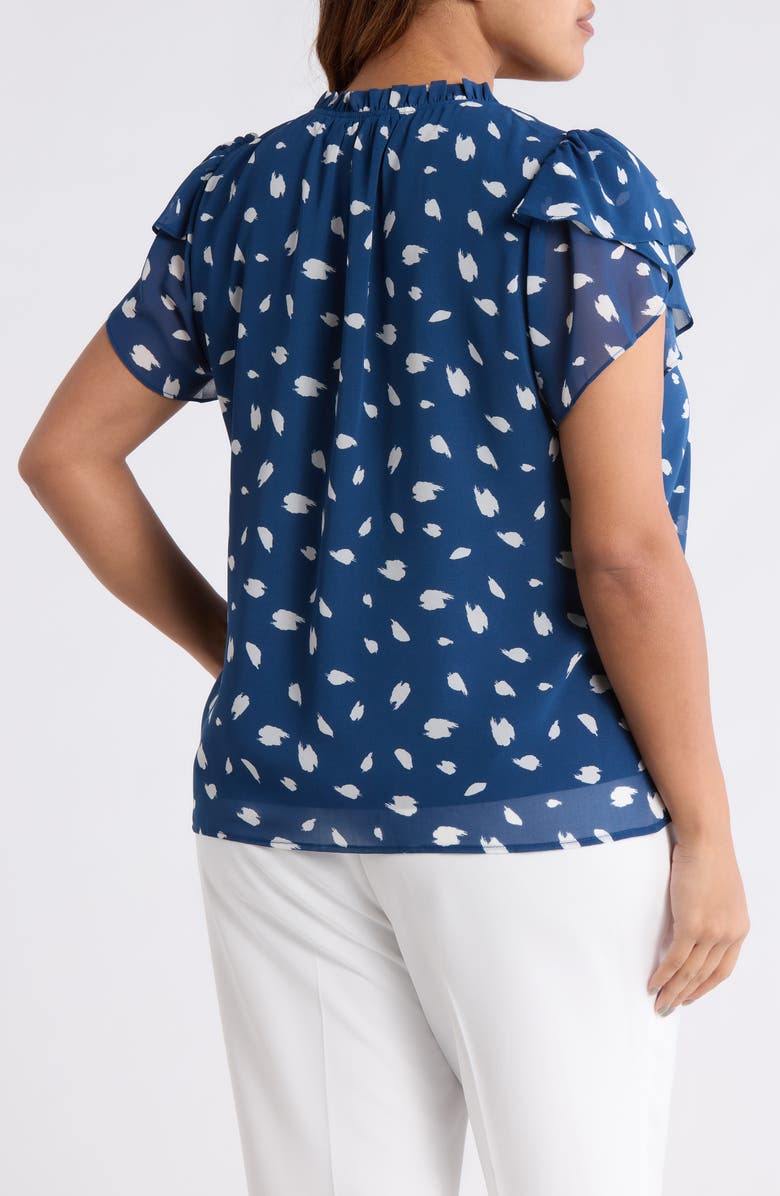 SUGARLIPS Elodie Abstract Print Top, Alternate, color, Navy-Cream