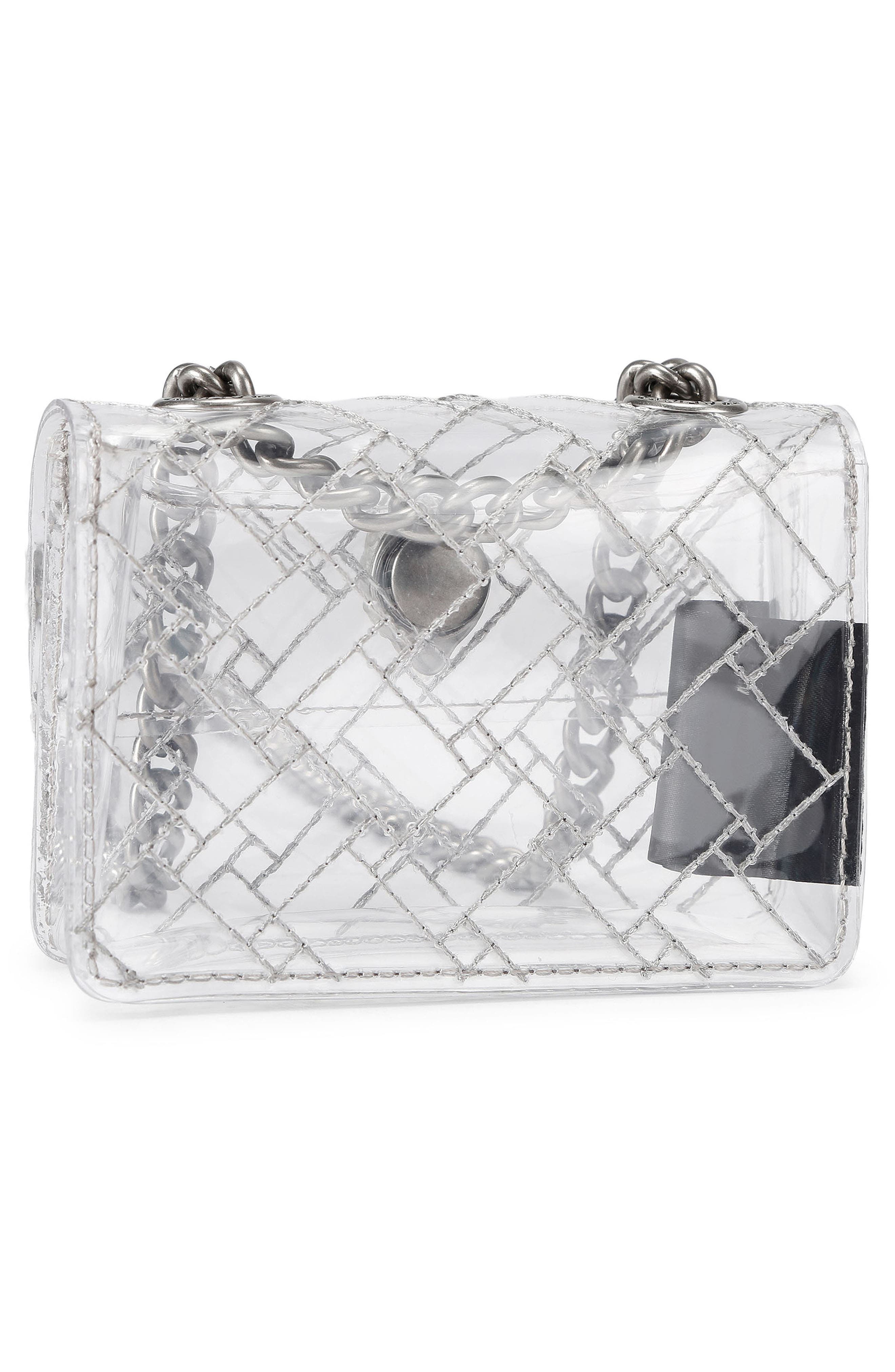 Kurt Geiger London Micro Kensington Vinyl Crossbody Bag, Alternate, color, Clear/Silver