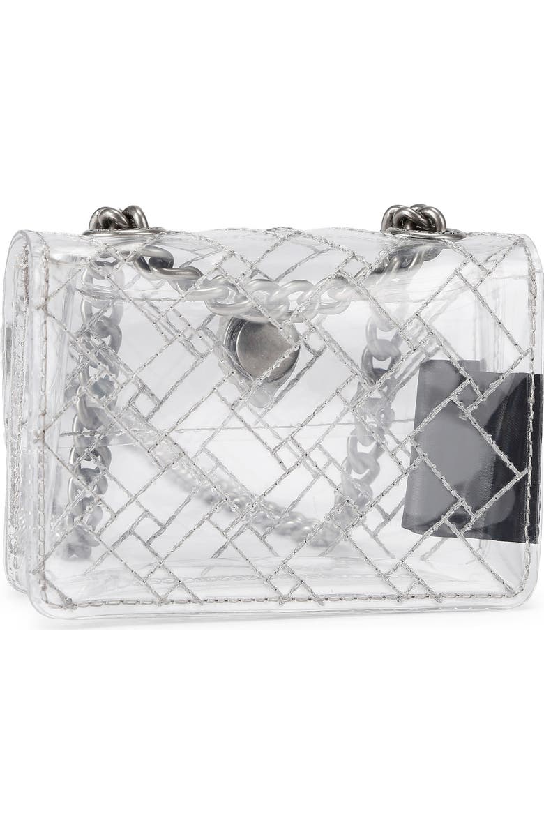 Kurt Geiger London Micro Kensington Vinyl Crossbody Bag, Alternate, color, Clear/Silver