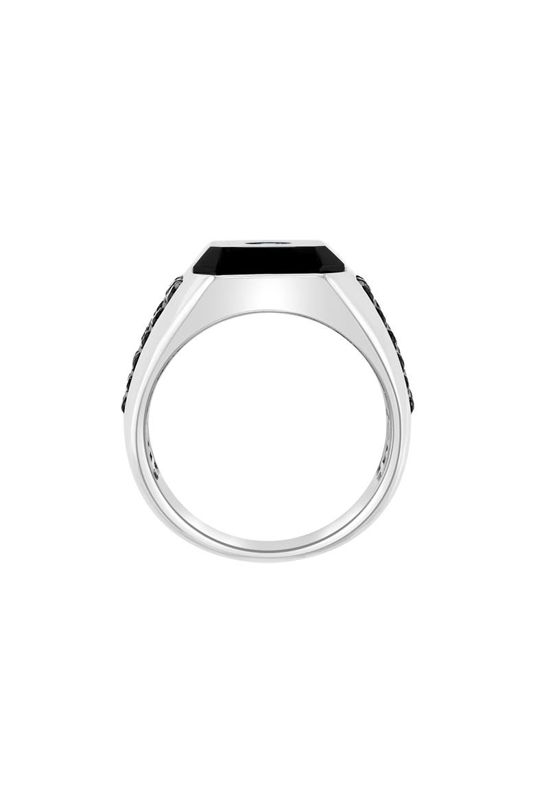 Sterling Silver Diamond & Black Spinel Ring - 0.04ct., Alternate, color, BLACK