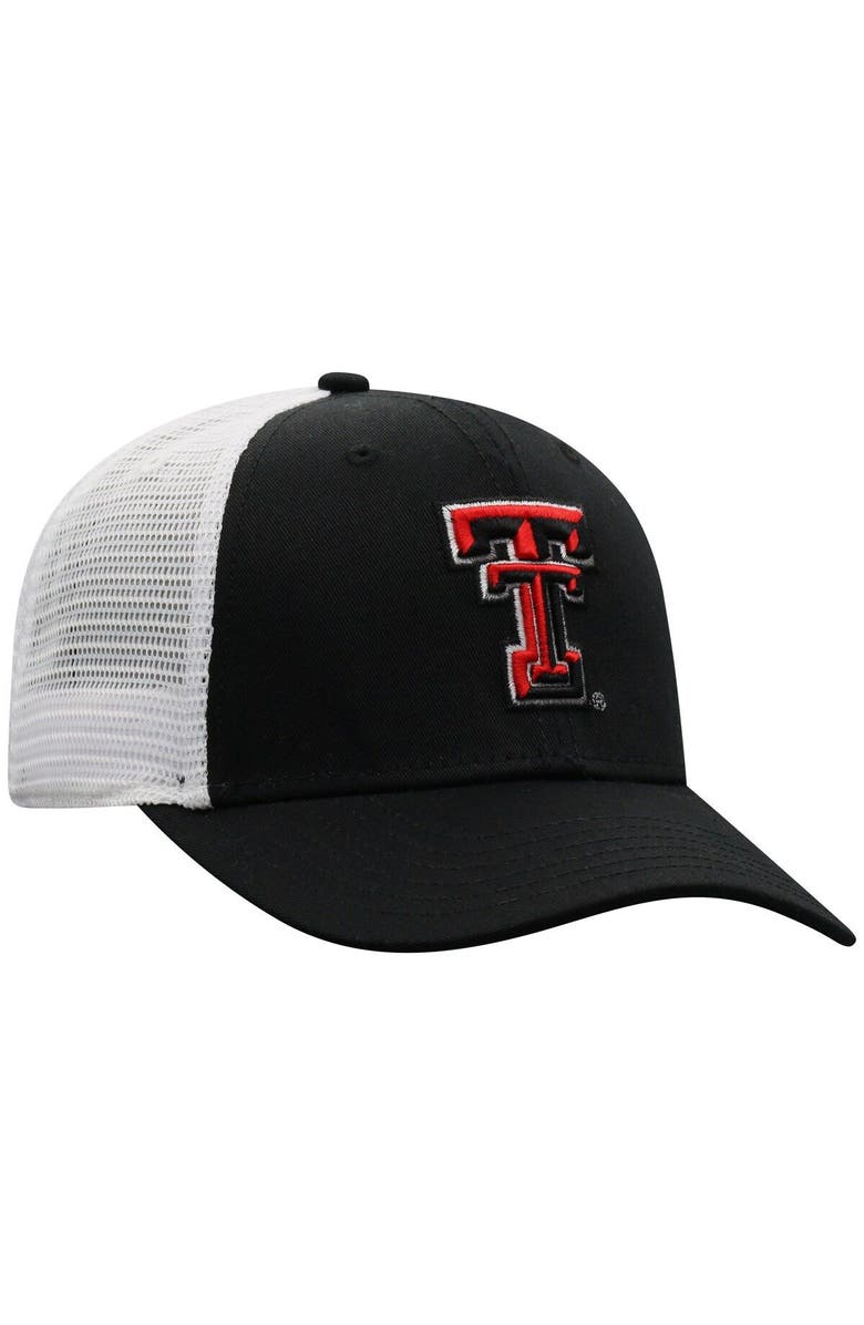 TOP OF THE WORLD Men's Top of the World Black/White Texas Tech Red Raiders Trucker Snapback Hat, Alternate, color, Black