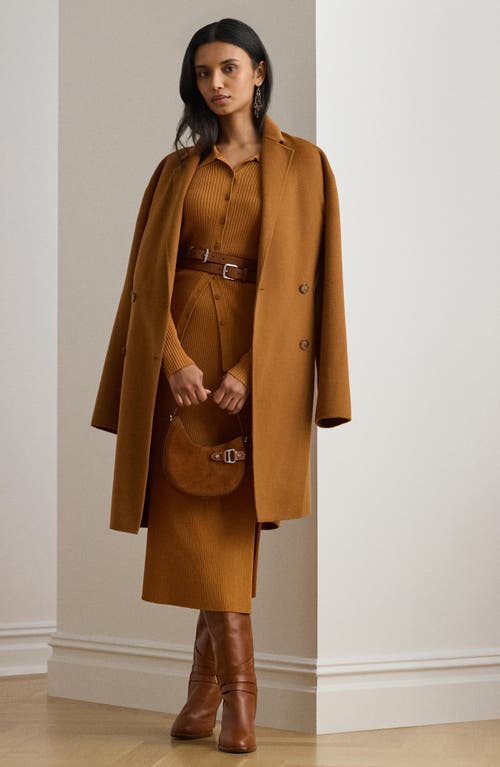 Ralph Lauren Lauren Rib Midi Skirt In Brown