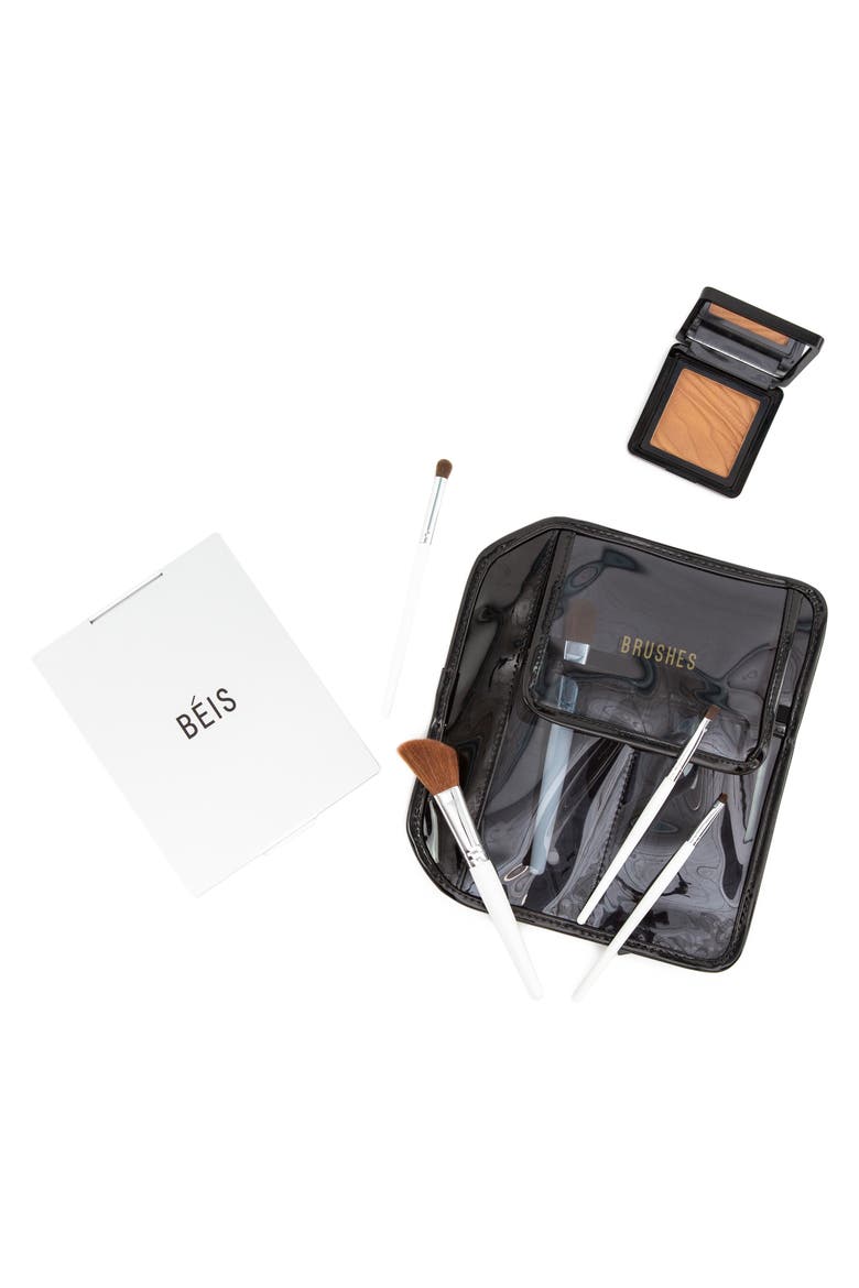 Travel Cosmetics Case, Alternate, color, BLACK