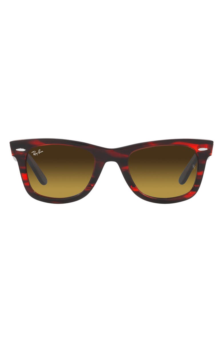 Ray-Ban Wayfarer 50mm Gradient Square Sunglasses, Main, color, Matte Brown