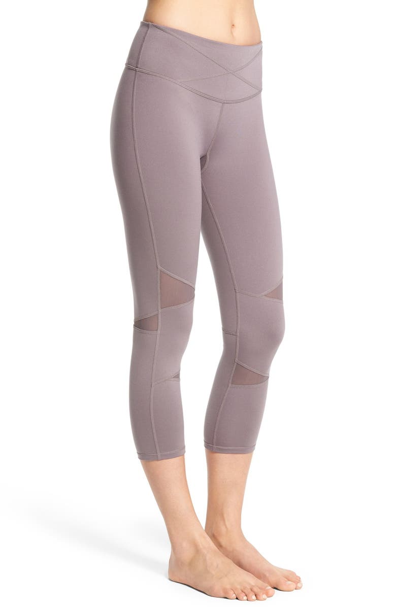 Yummie Mesh Inset Capris, Alternate, color, 