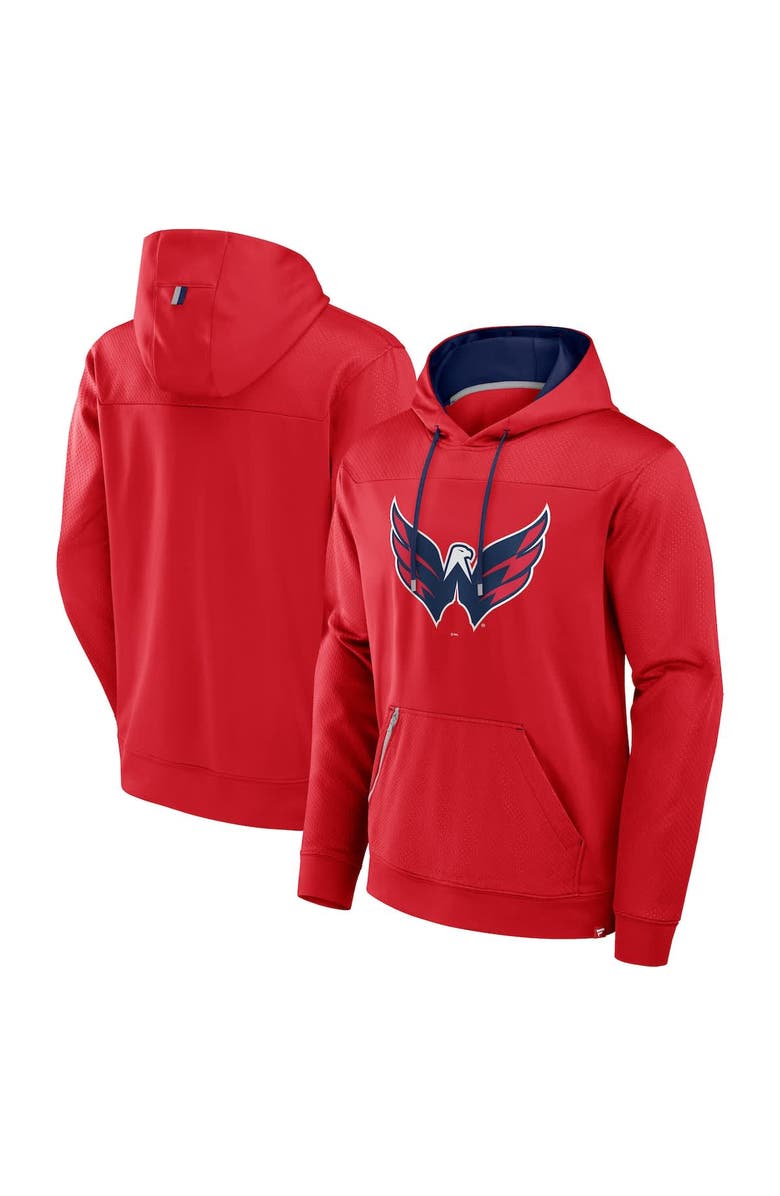 FANATICS Men's Fanatics Red Washington Capitals Defender Pullover Hoodie, Alternate, color, Red