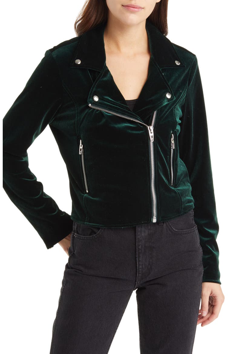 Belted Velvet Moto Jacket, Alternate, color, PERFECT STRANGERS