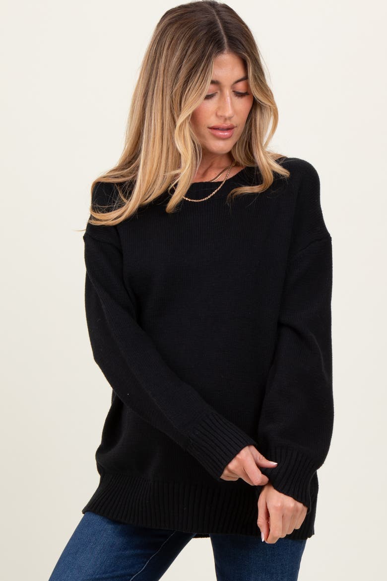 Soft Knit Basic Sweater, Main, color, Black
