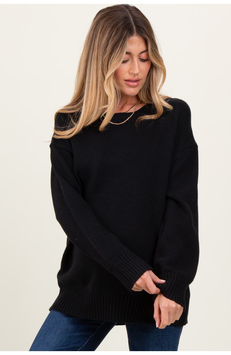 PinkBlush Soft Knit Basic Sweater, Main, color, Black