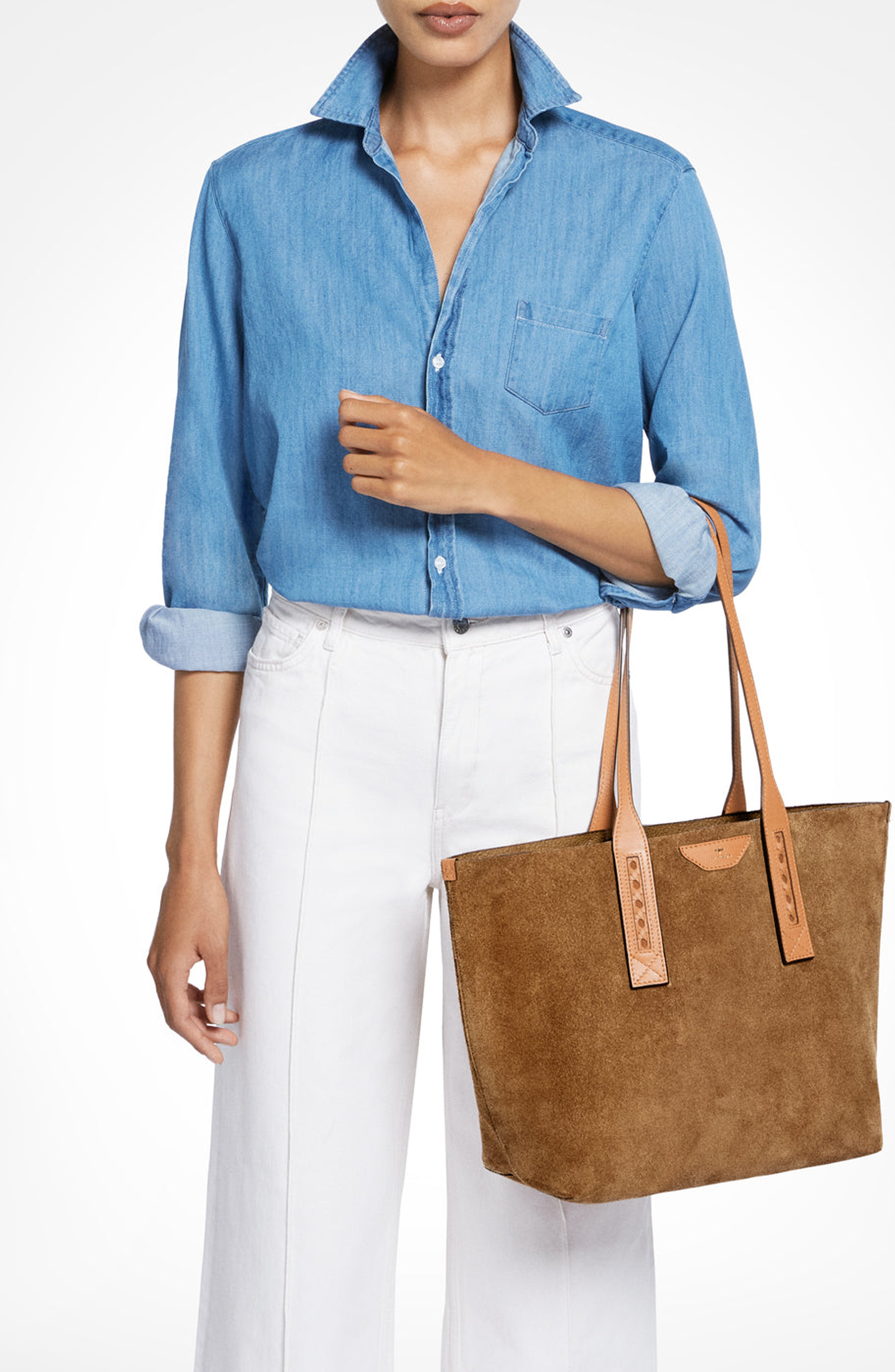 Easy Suede Tote, Alternate, color, Walnut