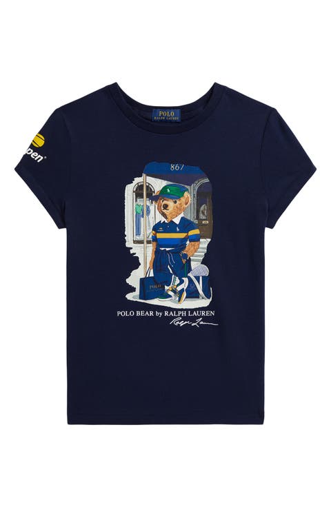 Kids' US Open Polo Bear Graphic Cotton Jersey T-Shirt