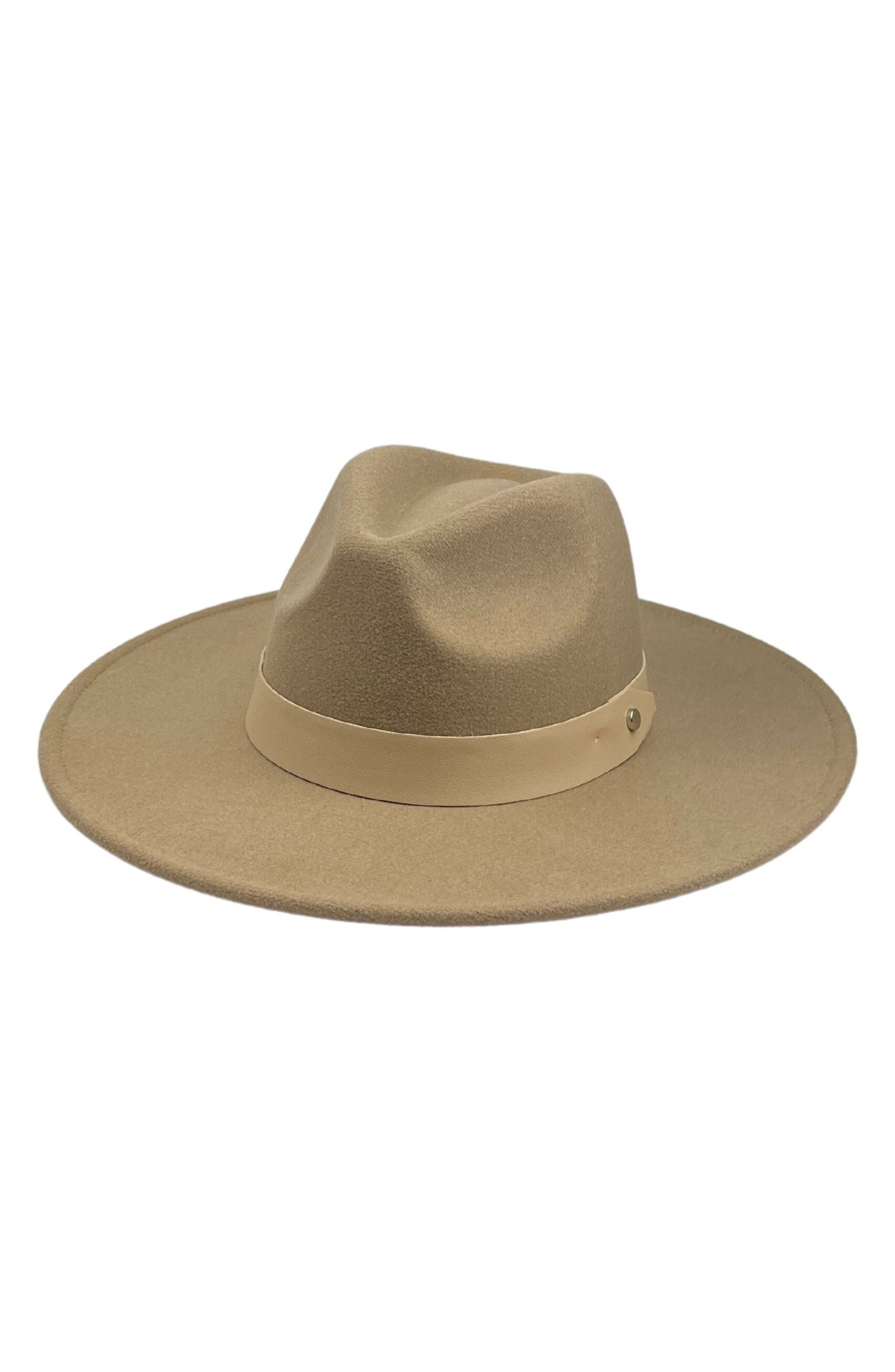 MARCUS ADLER Vegan Leather Trim Felt Fedora