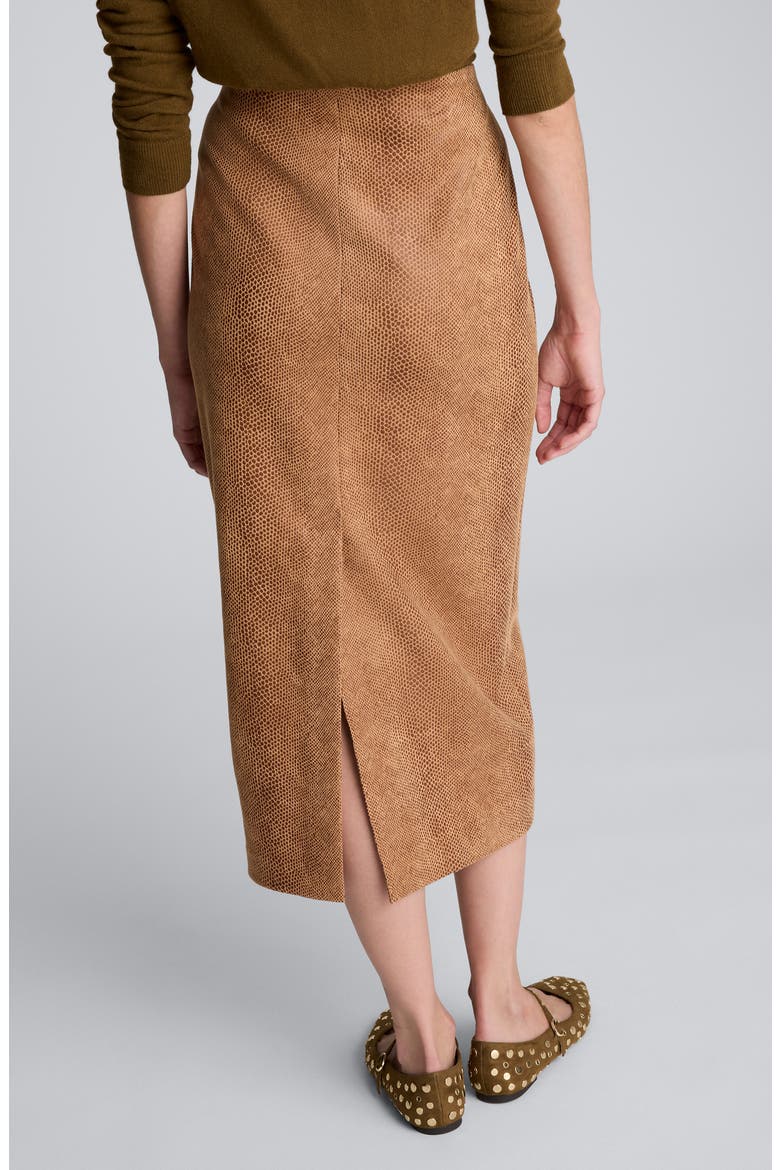 Pull-On High Waist Midi Skirt, Alternate, color, RICH UMBER MULTI
