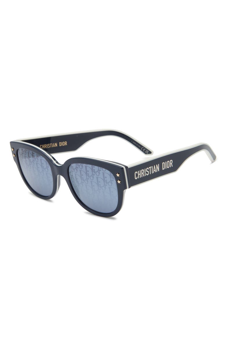 DIOR 'Diorpacific B2I 54mm Butterfly Sunglasses, Alternate, color, Shiny Blue / Smoke Mirror