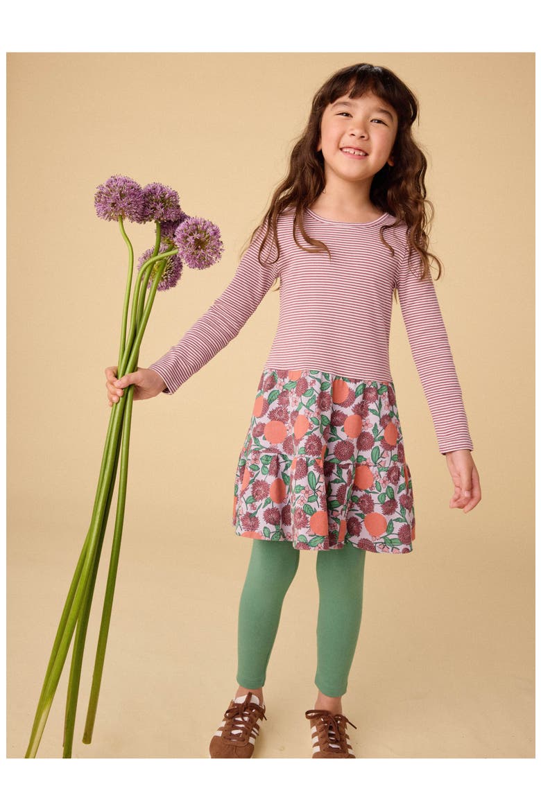 Tiered Skirted Twirl Dress, Alternate, color, Persimmon Dot Floral