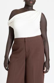 ELOQUII Asym Twist Sleeve Top