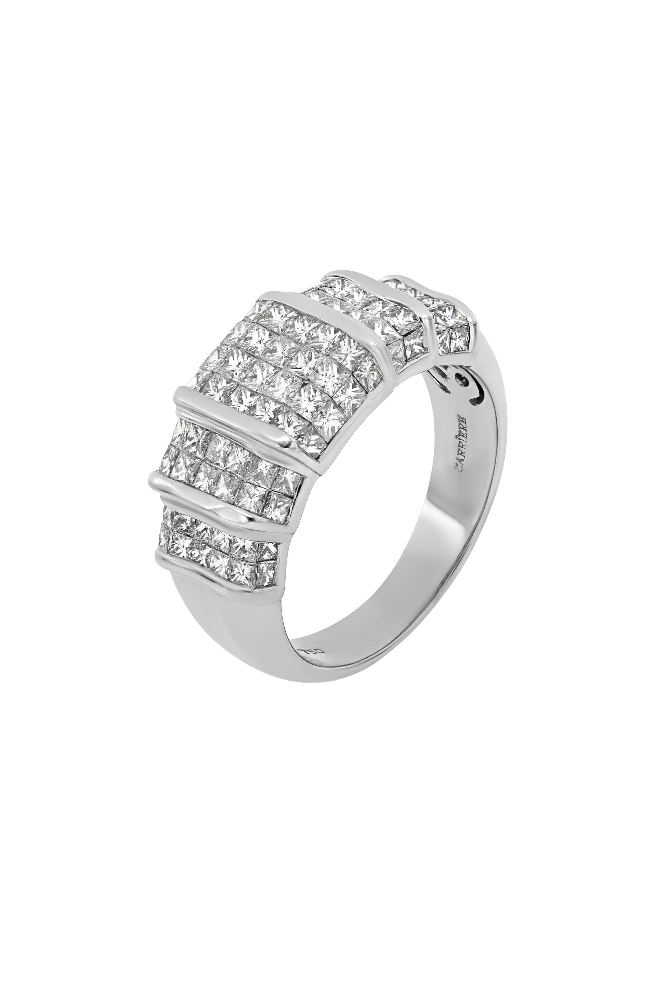 Bony Levy 18K White Gold Pave Diamond Wide Band Ring - 0.25 ctw