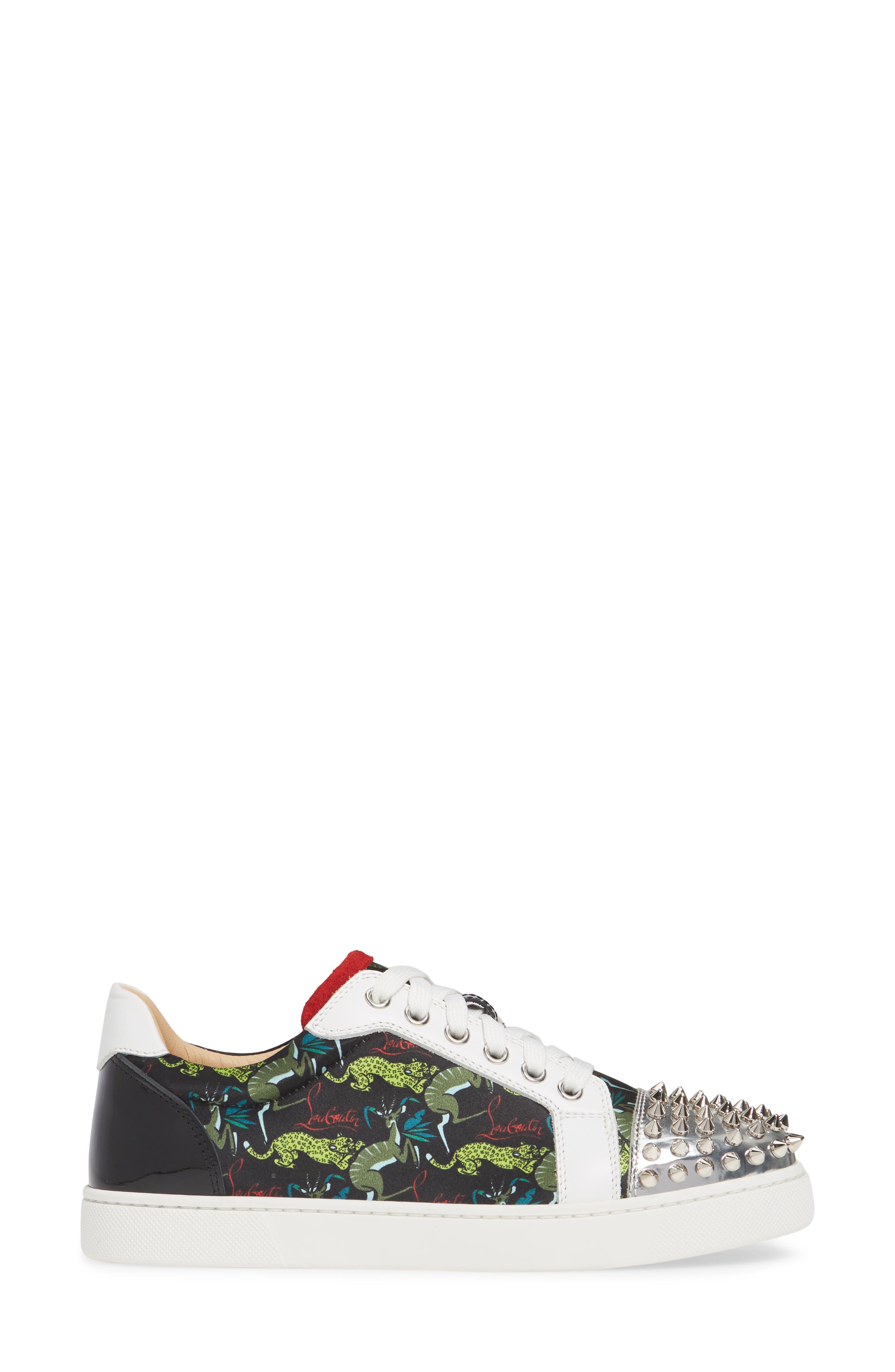 Christian Louboutin Vieira Spike Print Low Top Sneaker, Alternate, color, 