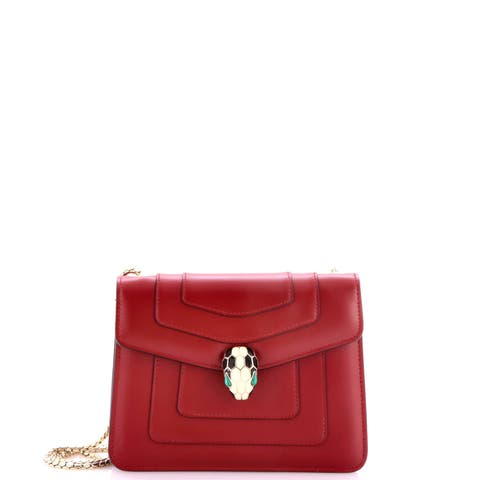 Serpenti Forever Square Shoulder Bag Leather Small