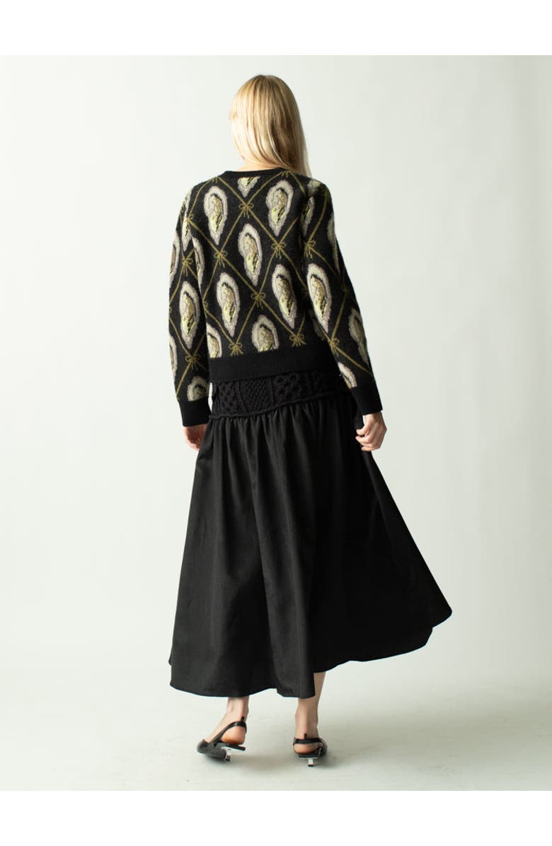 Lingua Franca Mekas Knit Combo Drop Waist Skirt, Alternate, color, 