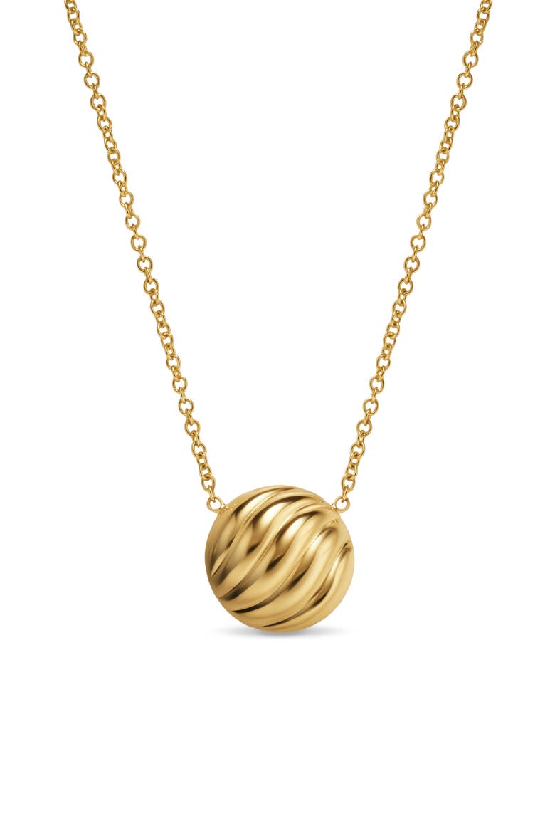 Sculpted Cable 18k Gold Pendant Necklace, Main, color, GOLD