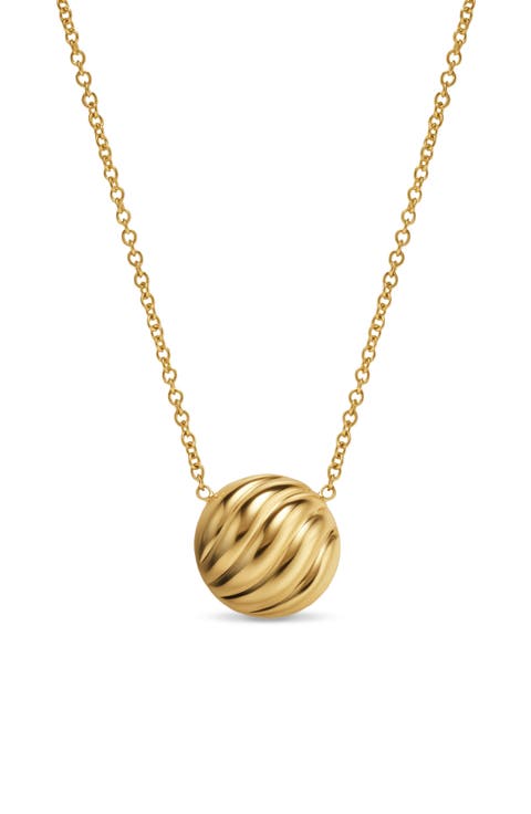 Sculpted Cable 18k Gold Pendant Necklace