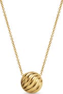 David Yurman Sculpted Cable 18k Gold Pendant Necklace