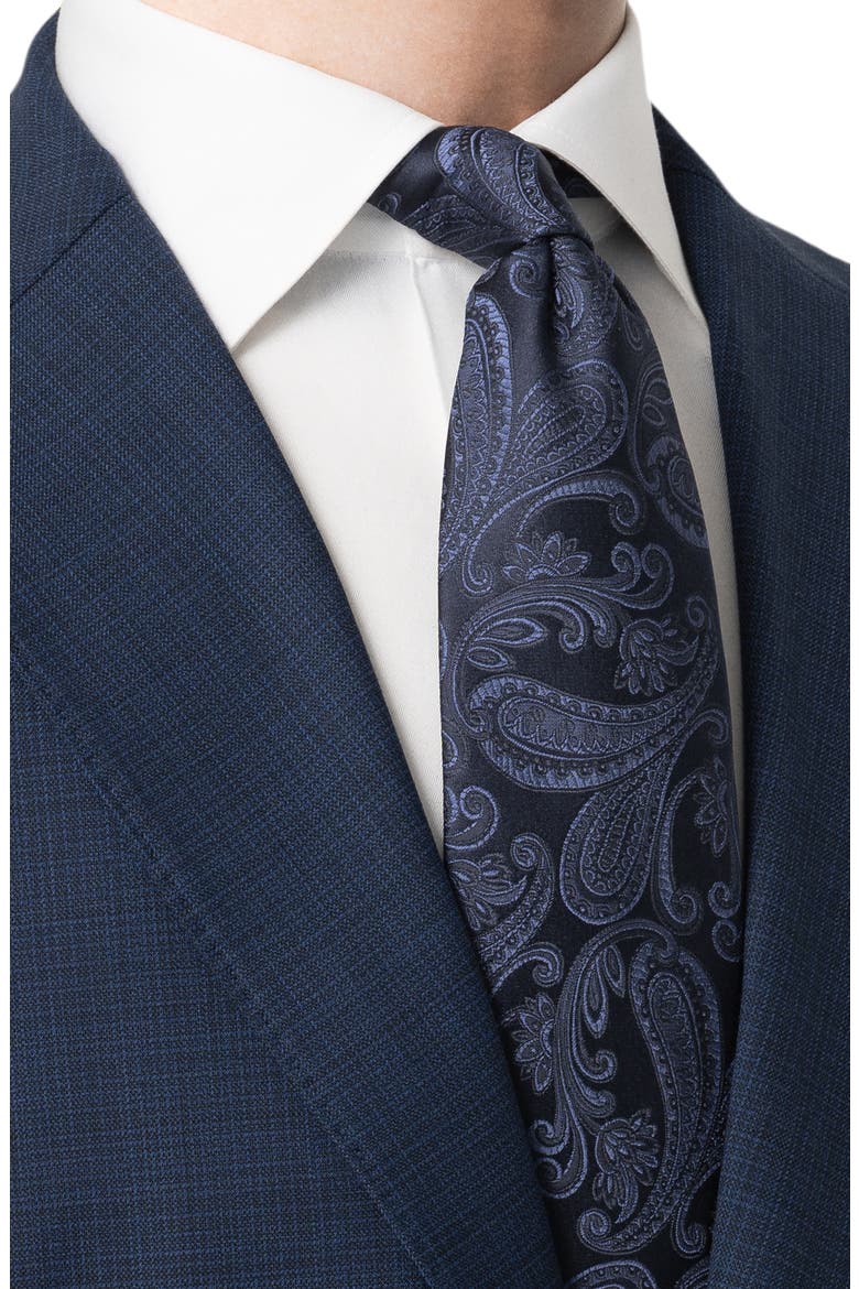 Paisley Woven Silk Tie, Alternate, color, NAVY
