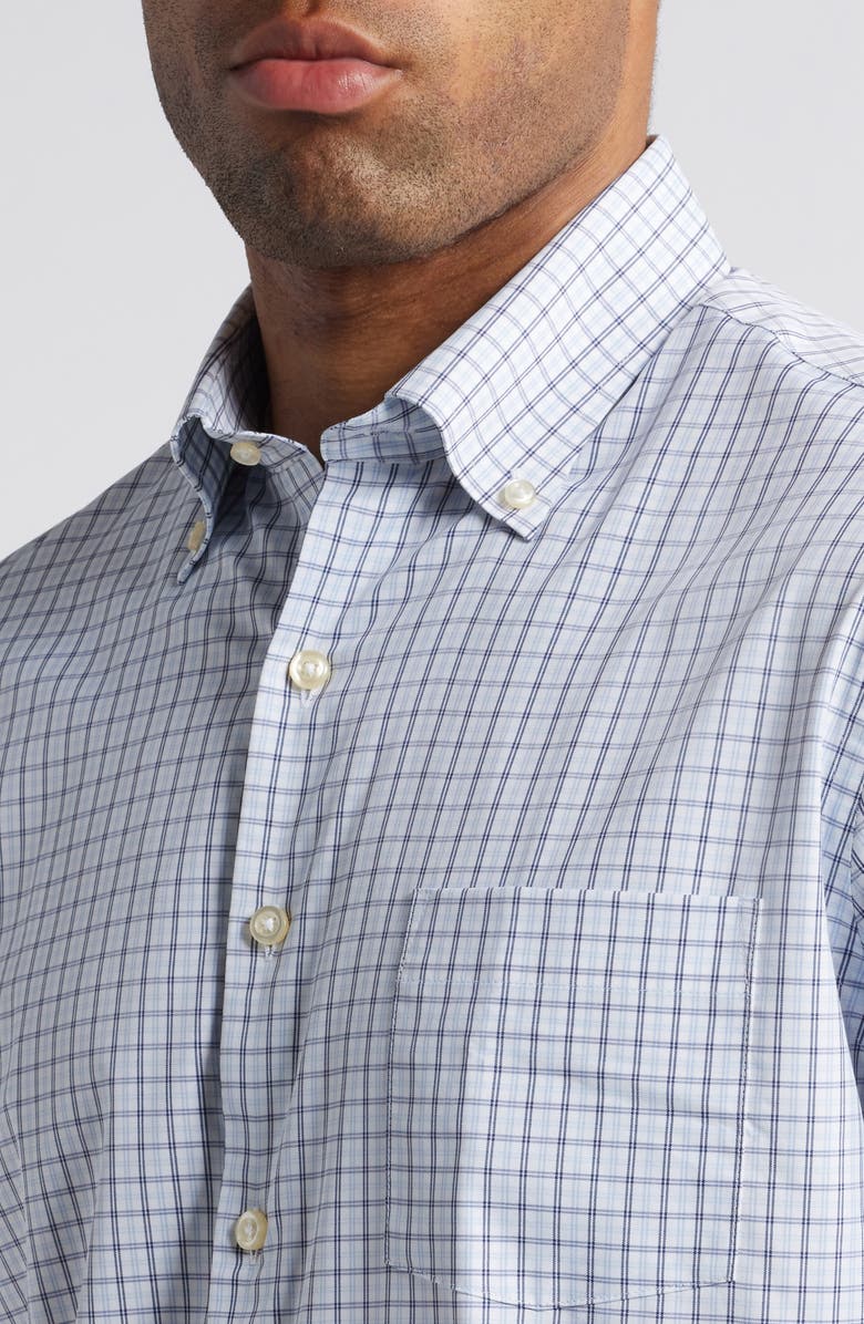 Peter Millar Hamilton Check Performance Button-Down Shirt, Alternate, color, Morning Blue