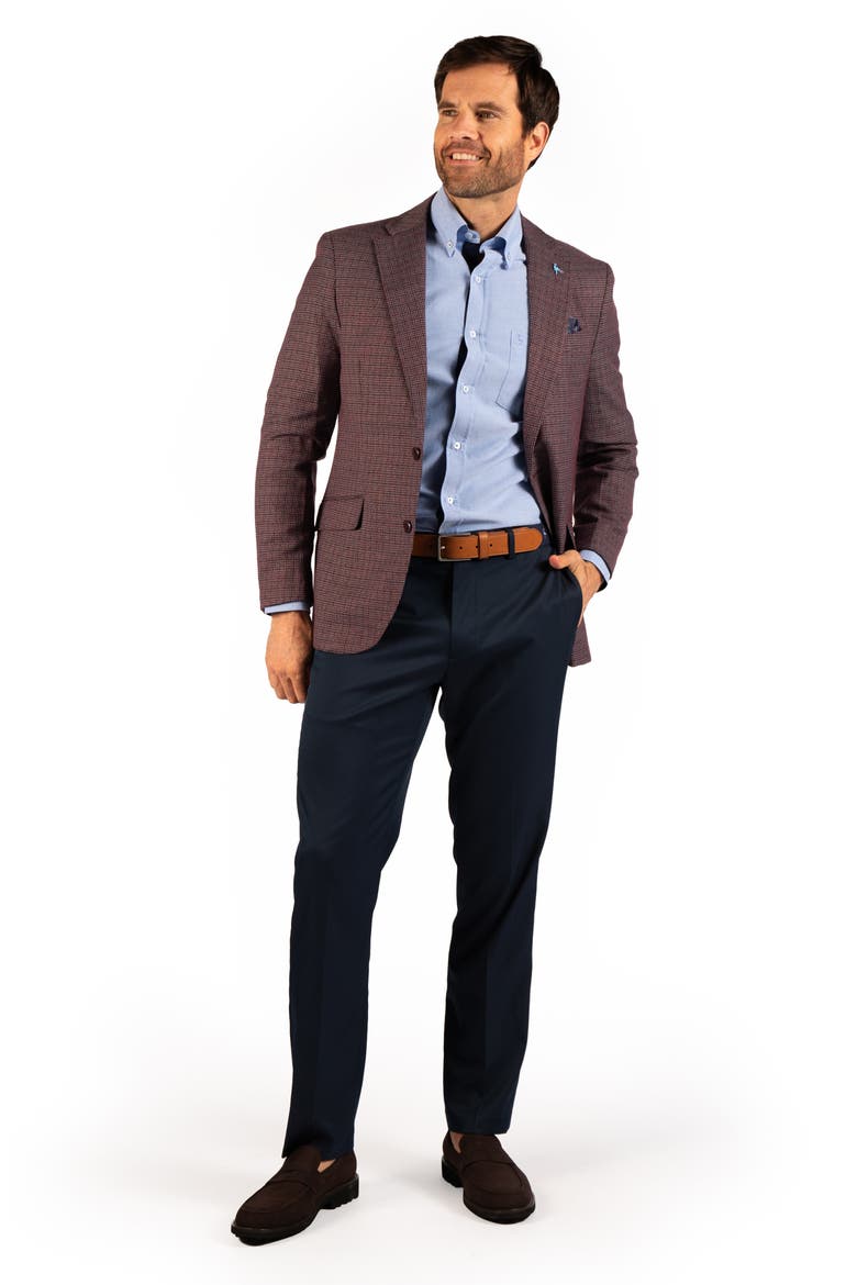 Micro Houndstooth Sport Coat, Alternate, color, MERLOT