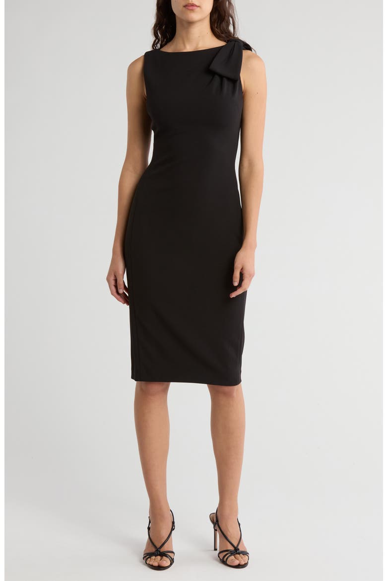 womens black sheath dress Donna Karan Women's Sleeveless Wrap Sheath Dress in Black, Size 14