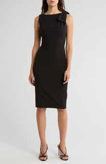 Calvin Klein Shoulder Bow Sleeveless Sheath Dress