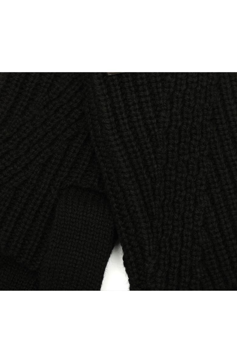AllSaints Traveling Foldable Cuff Knit Gloves, Alternate, color, Black