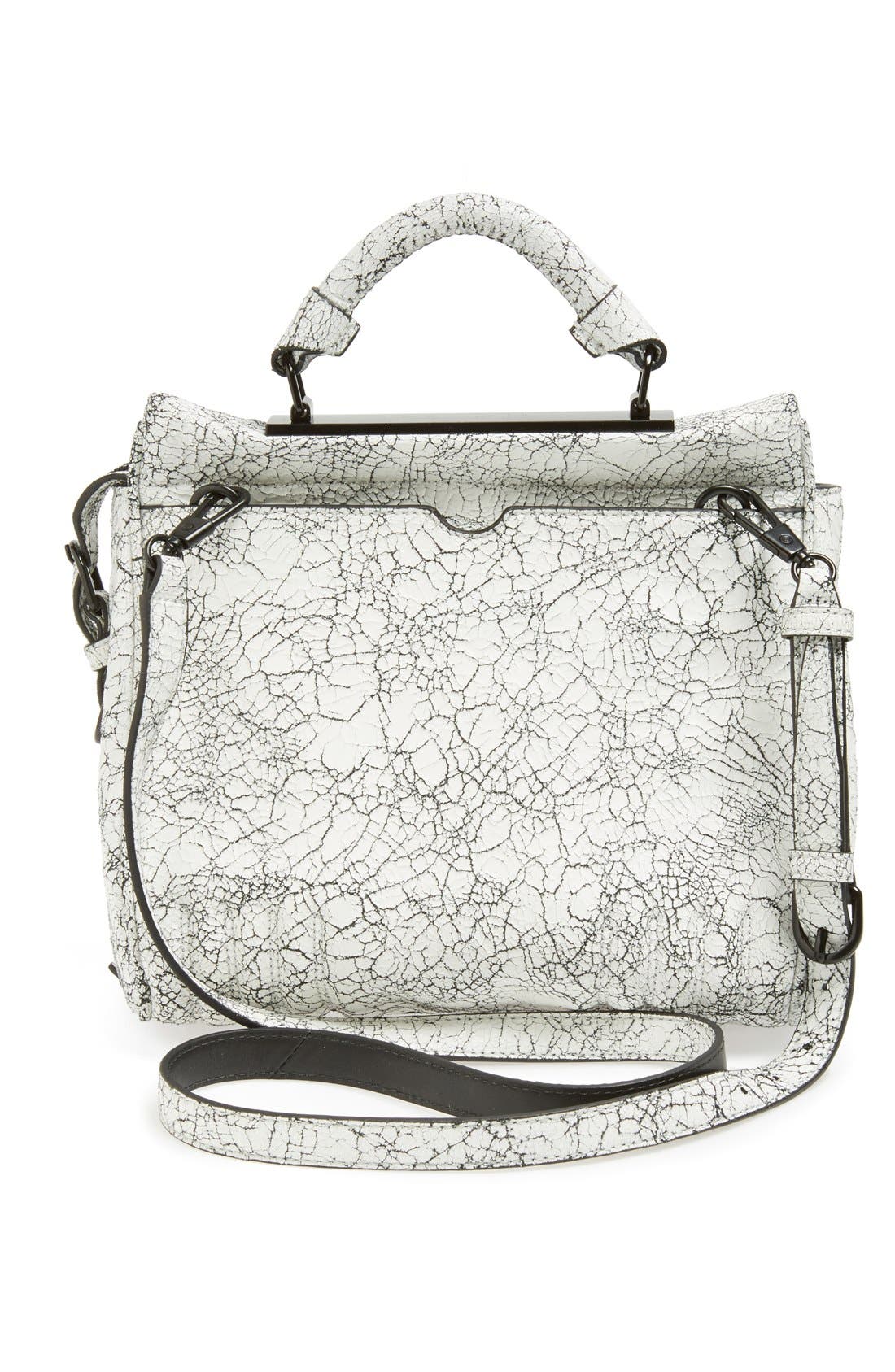 'Small Ryder' Satchel, Alternate, color, BLACK/ WHITE