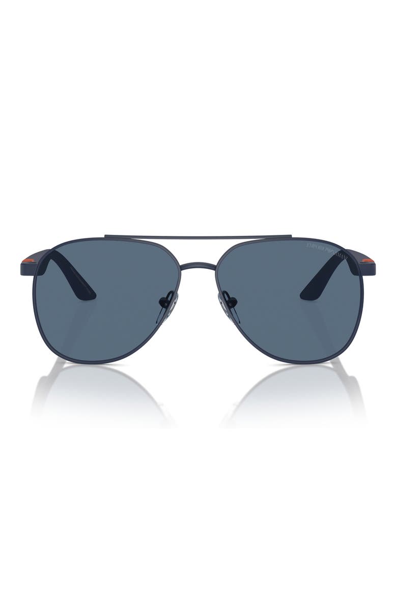 53mm Pilot Sunglasses, Main, color, MATTE BLUE / DARK BLUE